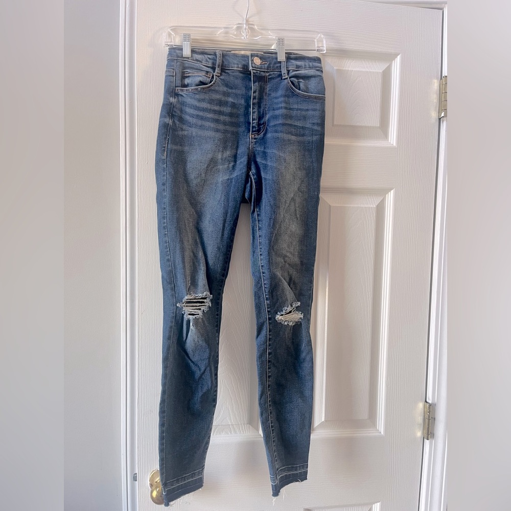 Garage High Rise Distressed Skinny Jeans - Blue